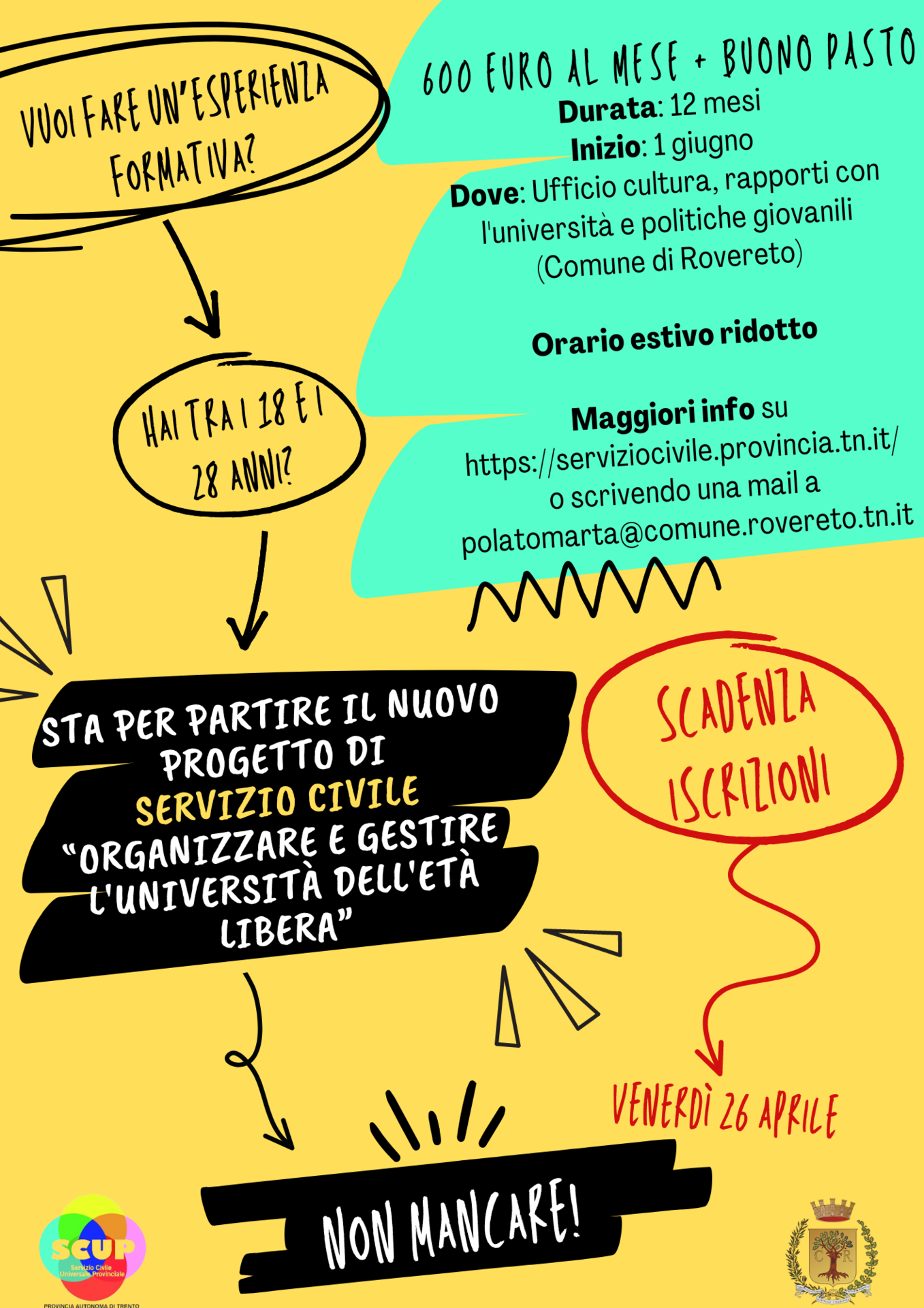 Immagine: Volantino Servizio Civile