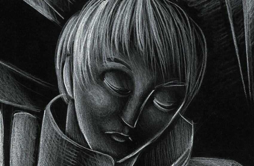 Illustrazione di Marta Bianchi per il racconto "Il Mantello" di Buzzati