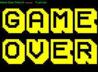 scritta "game over" gialla su sfondo nero