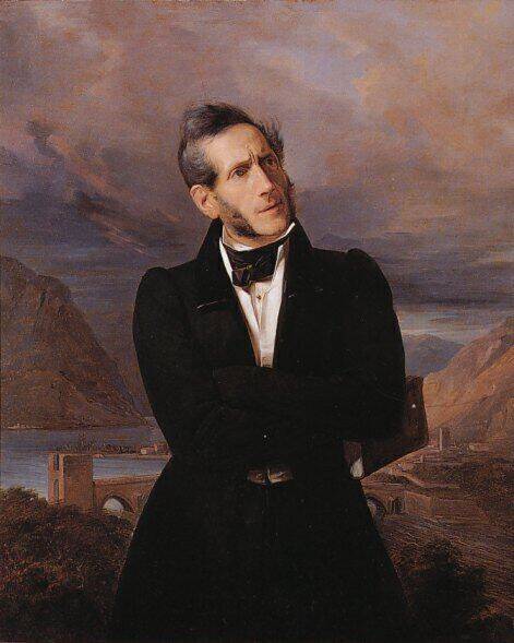 Ritratto di Alessandro Manzoni del pittore Giuseppe Molteni Ritratto di Alessandro Manzoni del pittore Giuseppe Molteni
