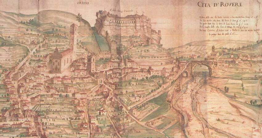 "Cita d'Rovere" [1620 cira] disegno probabilmente di Giuseppe Maffeotti-Floriani, parte dell'opera di M. Burgklechner "Tyrolischen Adlers erste Beschreibung..." (Vienna, Staatsarchiv, W 231, Bd 9)