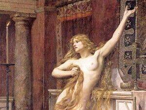 particolare del quadro "Hypatia" di Charles William Mitchell, 1885 particolare del quadro "Hypatia" di Charles William Mitchell, 1885