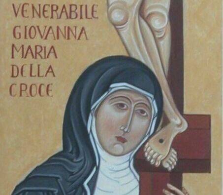 Venerabile Giovanna Maria della Croce. Icona del LABORATORIO ICONOGRAFICO della Scuola Media "D. Chiesa" di Rovereto (misure: 23x35 cm; tecnica: tempera all’uovo); (2003)