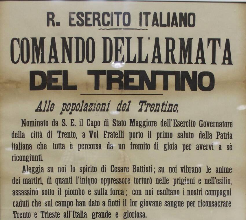 Manifesto dell'annessione del Trentino all'Italia