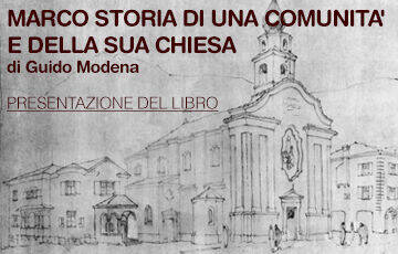 Manifesto dell'iniziativa con disegno che ritrae la chiesa di Marco