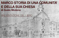 Manifesto dell'iniziativa con disegno che ritrae la chiesa di Marco