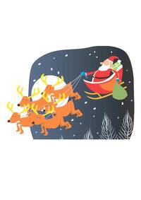 babbo natale sulla slitta - disegno