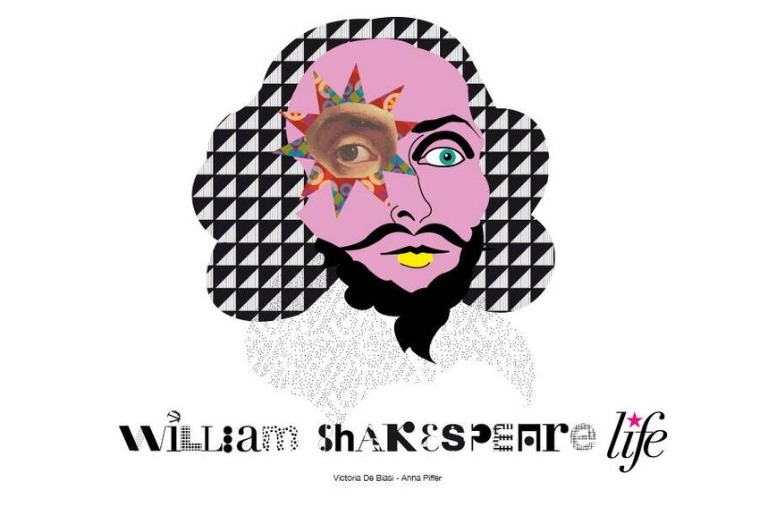 Ritratto di Shakespeare rielaborato da Victoria De Biasi e Anna Piffer (Liceo artistico Depero) Ritratto di Shakespeare rielaborato da Victoria De Biasi e Anna Piffer (Liceo artistico Depero)