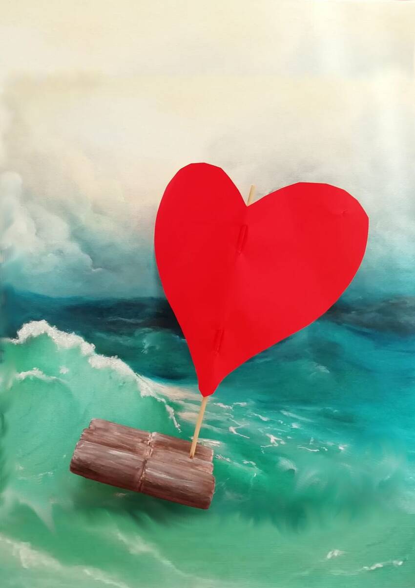 Zattera nel mare