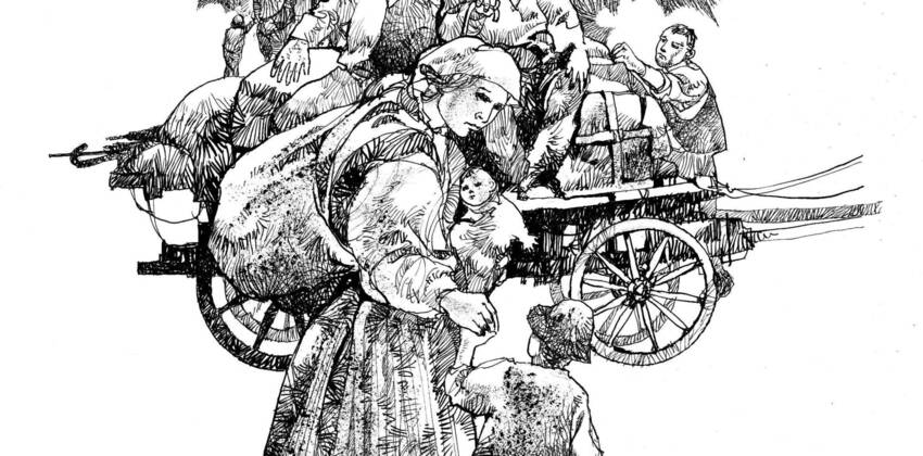 Illustrazione di Pierluigi Negriolli per la copertina del libro di Giancarlo Manfrini "Una piccola terra", Ed. Osiride 2016
