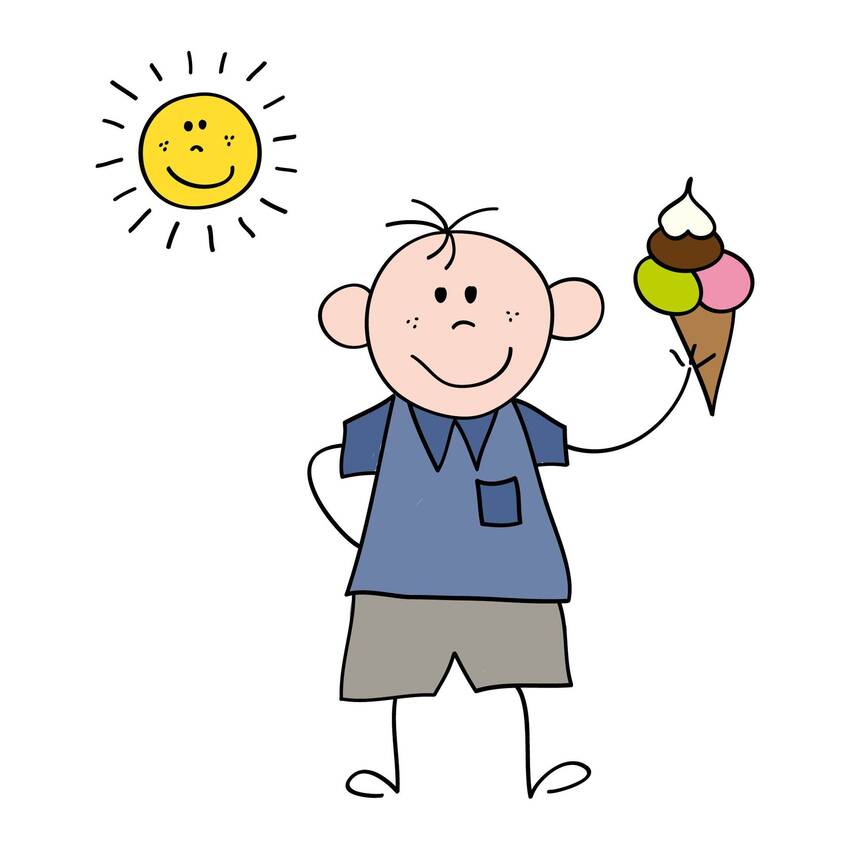 disegno di bimbo con gelato