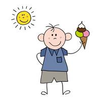 disegno di bimbo con gelato